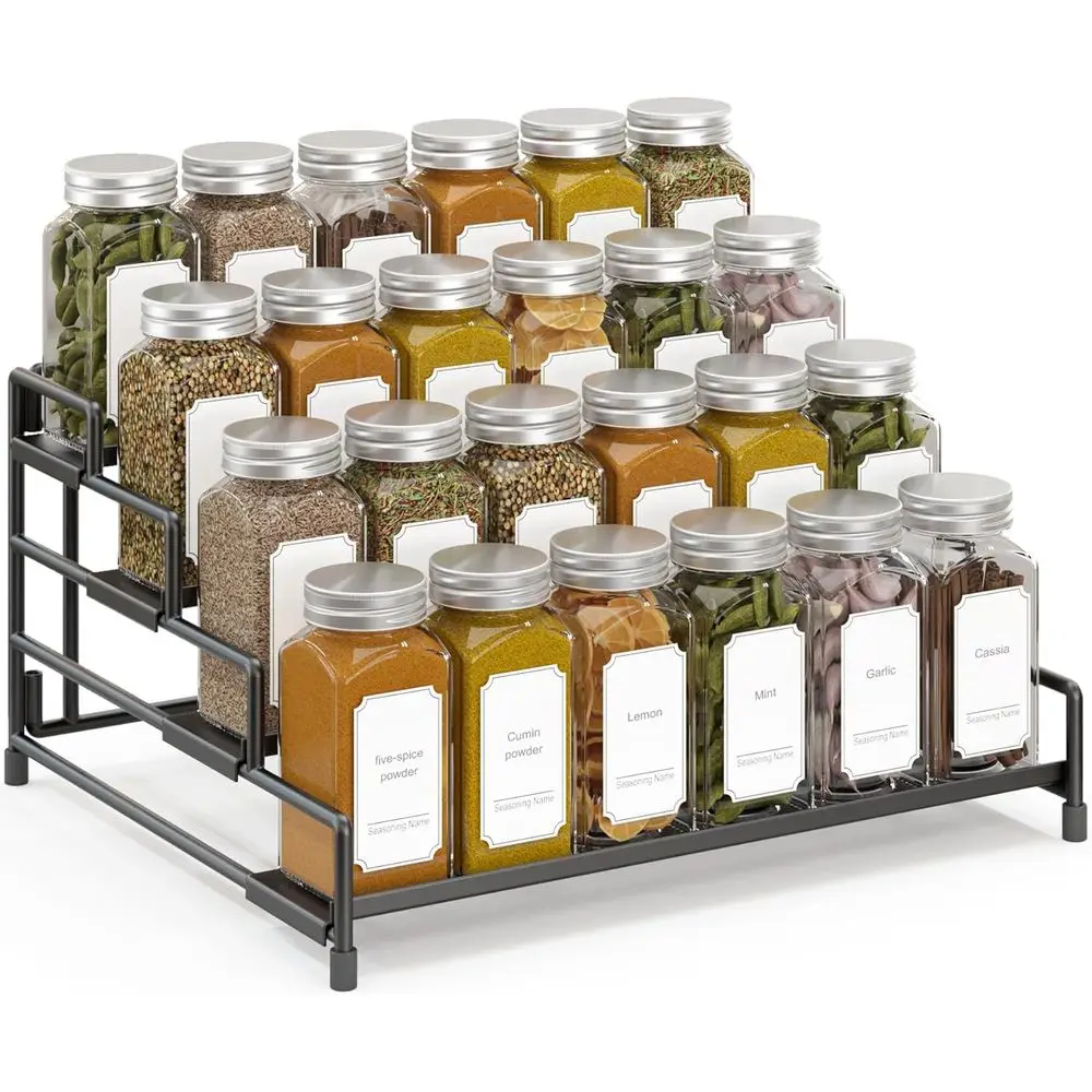 4-Tier Spice Rack Organizer or Cabinet, Adjustable Depth Spice Holder Shelf, Countertop Pantry Cupboard, Metal Tiered Seasoning
4-Tier Spice Rack Organizer or Cabinet, Adjustable Depth Spice Holder Shelf, Countertop Pantry Cupboard, Metal Tiered Seasoning