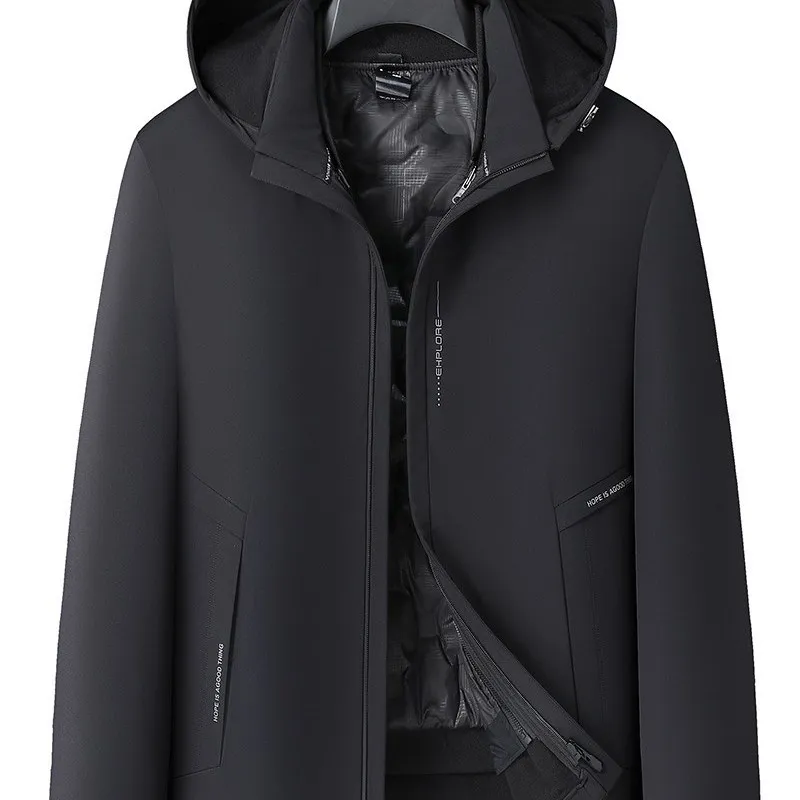 Thiened Medium-Length Men's down Jaet Removable White Du Feather Dad Clothes Tee-Ways to Wear in Winter Outerwear
Thiened Medium-Length Men's down Jaet Removable White Du Feather Dad Clothes Tee-Ways to Wear in Winter Outerwear