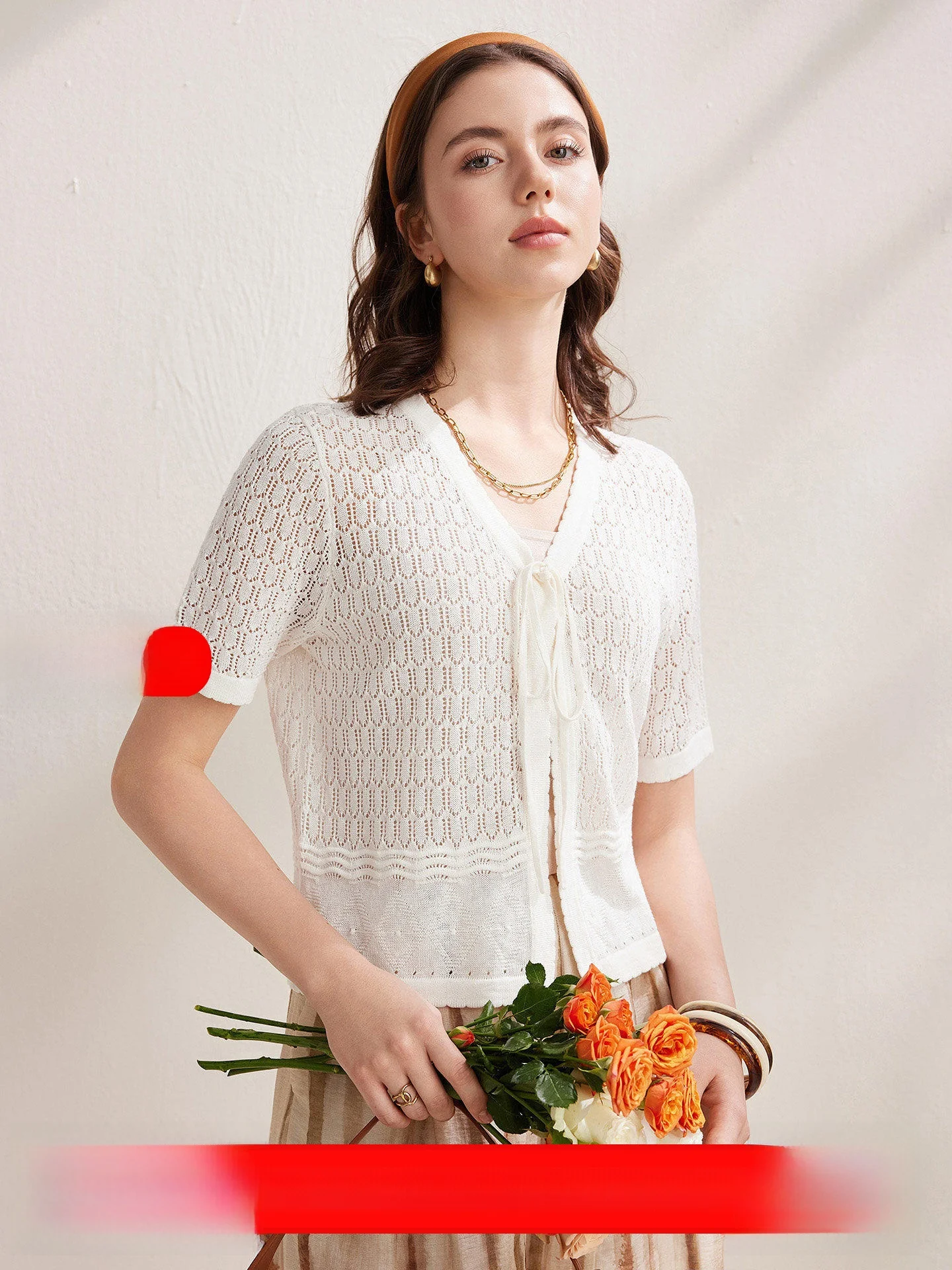 Mao Jin 2026 Spring Summer New Style Women's Knitted Short Sleeve Linen V-Neck Hollow out Cardigan Gentle Personality White T...
Mao Jin 2026 Spring Summer New Style Women's Knitted Short Sleeve Linen V-Neck Hollow out Cardigan Gentle Personality White T...