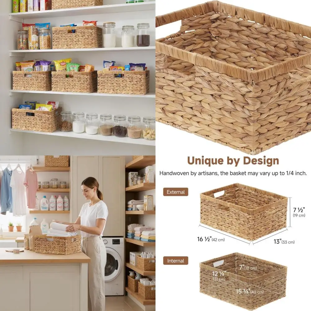 Extra Large Wicker Baskets for Organizing, Water Hyacinth Storage Basket with Built-in Handles, 1 Pack
Extra Large Wicker Baskets for Organizing, Water Hyacinth Storage Basket with Built-in Handles, 1 Pack