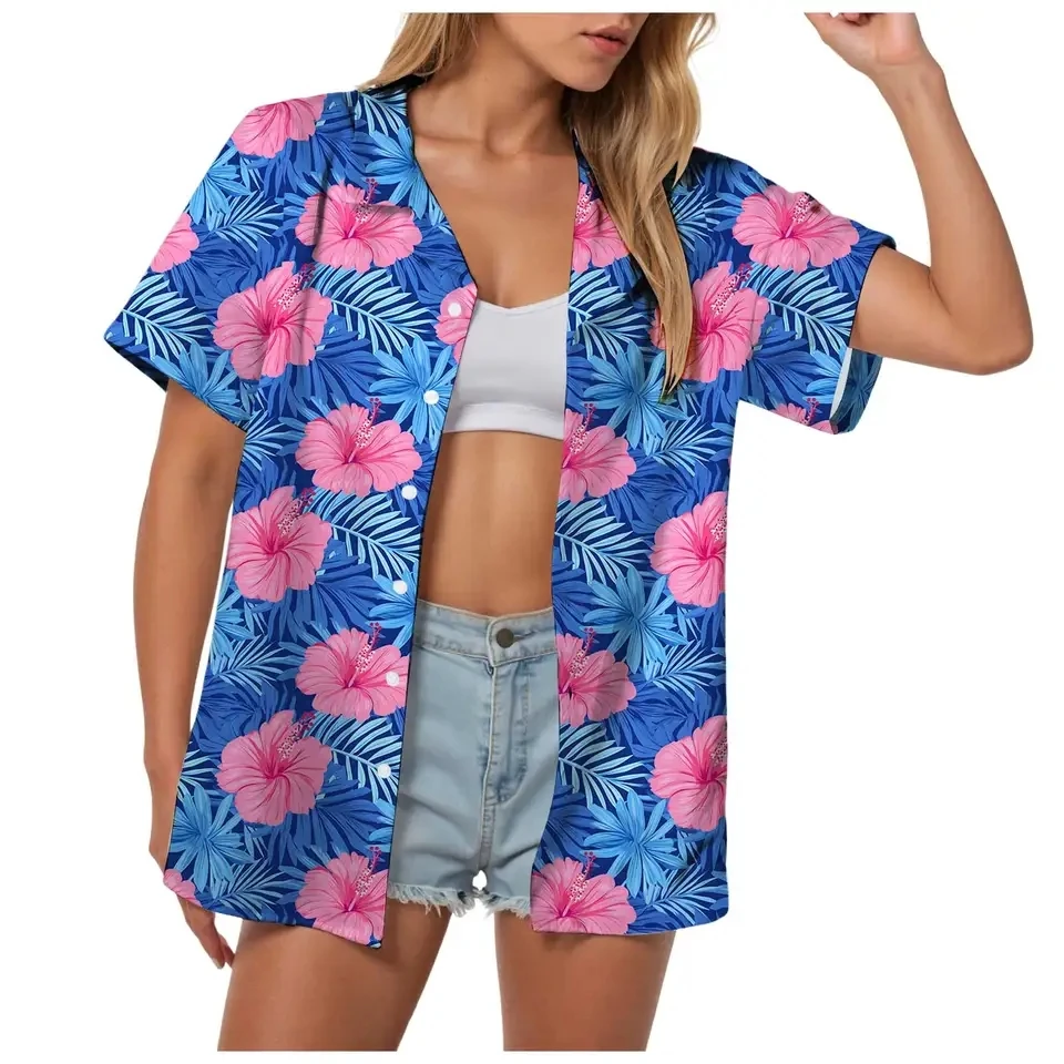 Summer Women Hawaii Blouse Holiday Floral Shirts Short Sleeve Lapel Casual Button Shirt Tops Beach Hawaiian Shirts Camisas
Summer Women Hawaii Blouse Holiday Floral Shirts Short Sleeve Lapel Casual Button Shirt Tops Beach Hawaiian Shirts Camisas