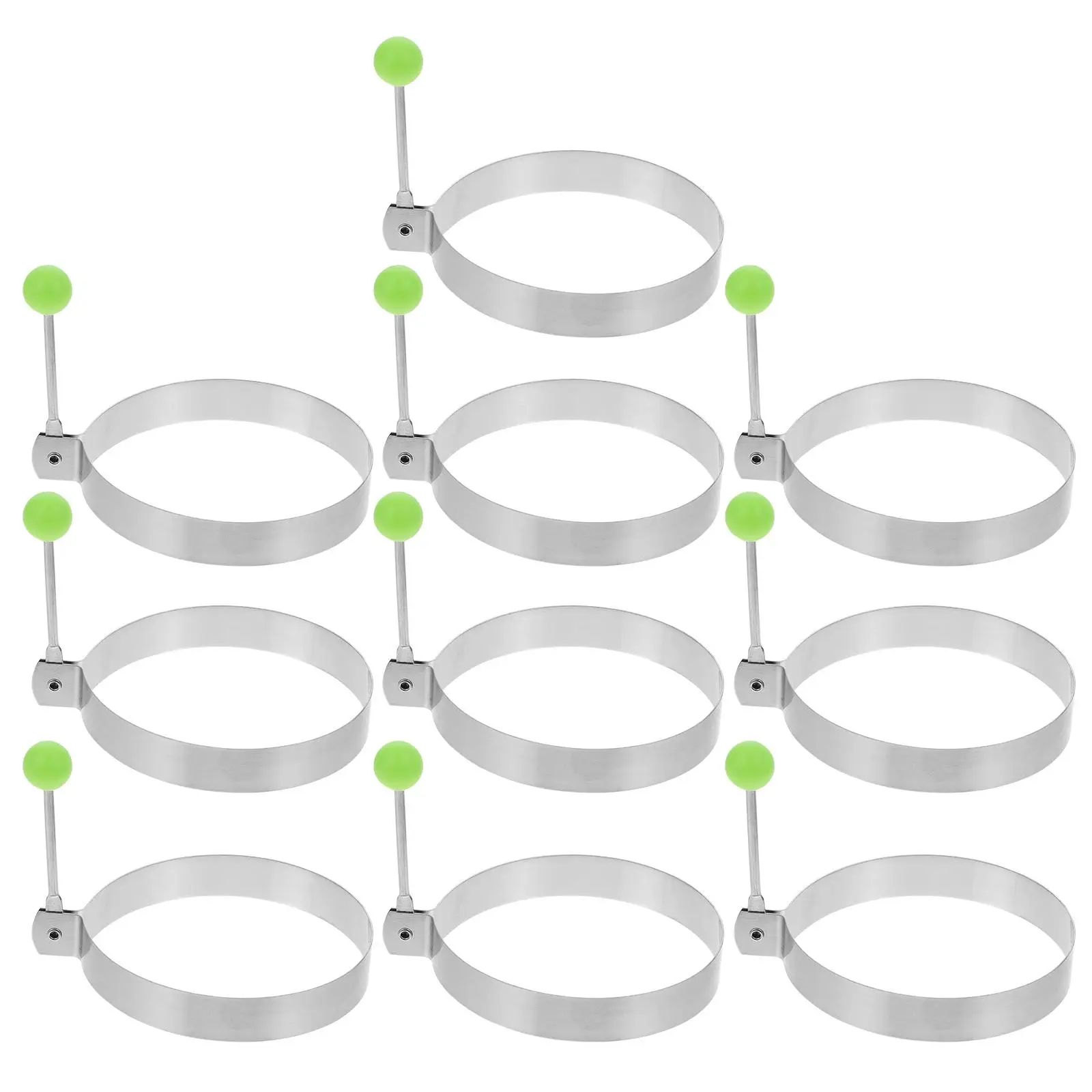 10Pcs Egg Frying Mold Stainless Steel Kitchen Tool Circle Shaper Foldable Handle Anti Scalding Egg Ring Mold DIY Cooking
10Pcs Egg Frying Mold Stainless Steel Kitchen Tool Circle Shaper Foldable Handle Anti Scalding Egg Ring Mold DIY Cooking