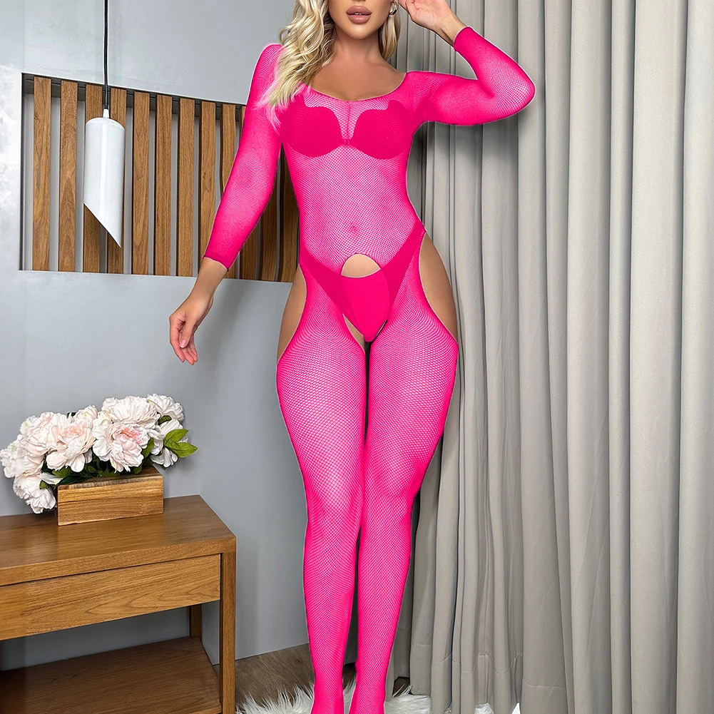 Women Fishnet Crotchless Bodystocking Sexy Lingerie Open Crotch Bodysuit Romper Hollow Out Nightgown Sexy Sleepwear
Women Fishnet Crotchless Bodystocking Sexy Lingerie Open Crotch Bodysuit Romper Hollow Out Nightgown Sexy Sleepwear