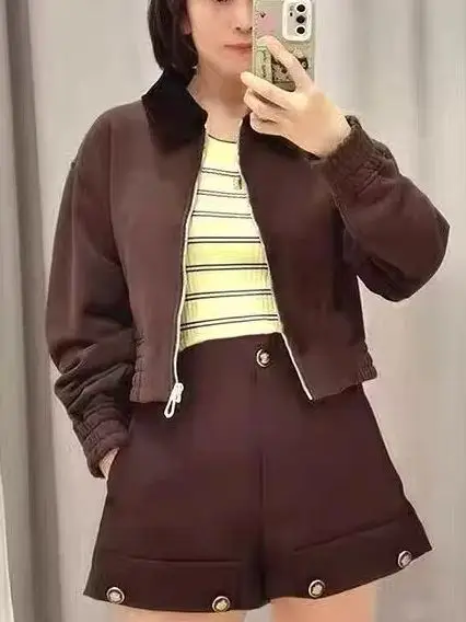 Fall/Winter Women Vintage Turn-down Collar Zipper Long Sleeve Solid Jacket Loose Waist Cinching Elastic Hem Fashion Casual Coat
Fall/Winter Women Vintage Turn-down Collar Zipper Long Sleeve Solid Jacket Loose Waist Cinching Elastic Hem Fashion Casual Coat
