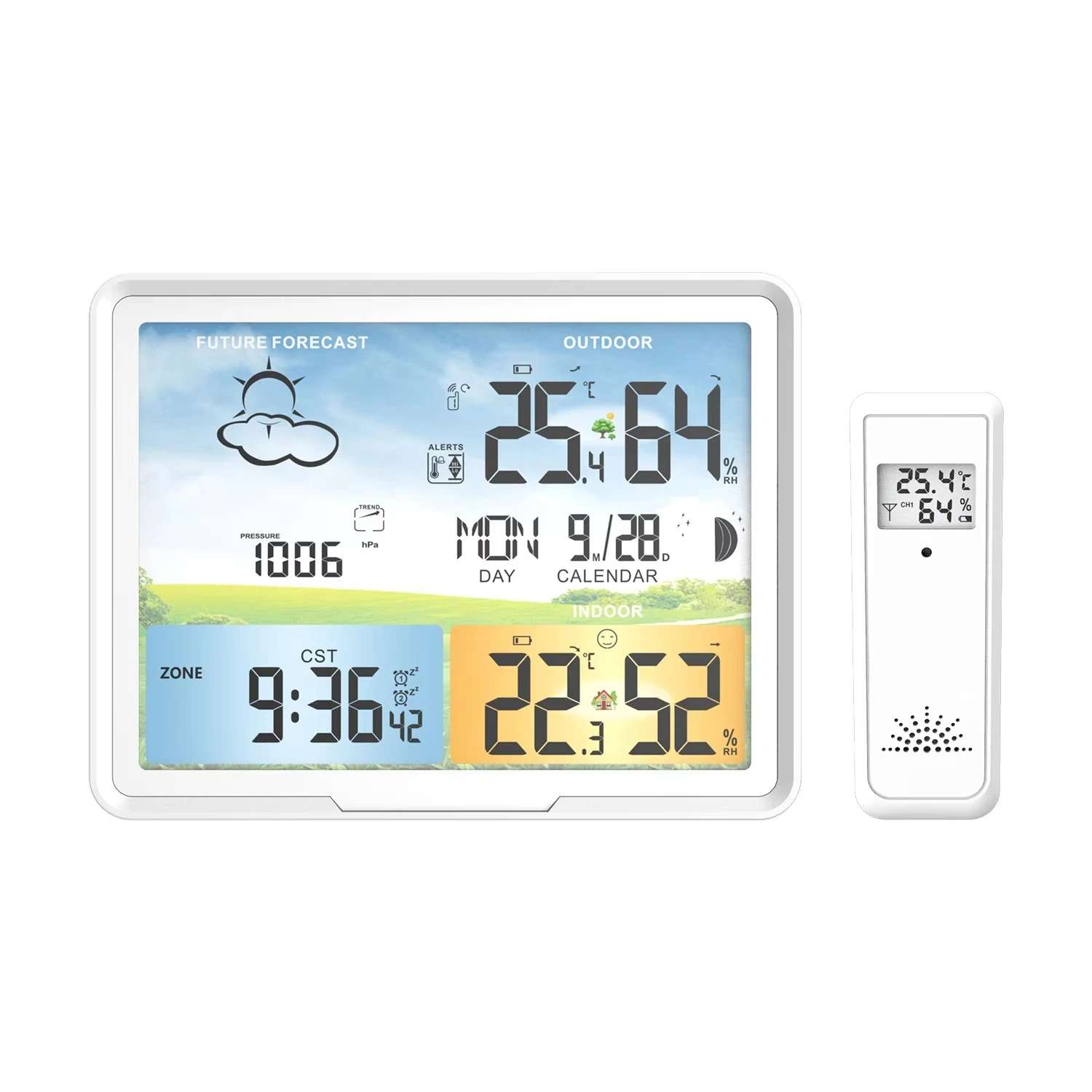 Indoor wireless remote alarm clock, clock, table clock, with animation display
Indoor wireless remote alarm clock, clock, table clock, with animation display