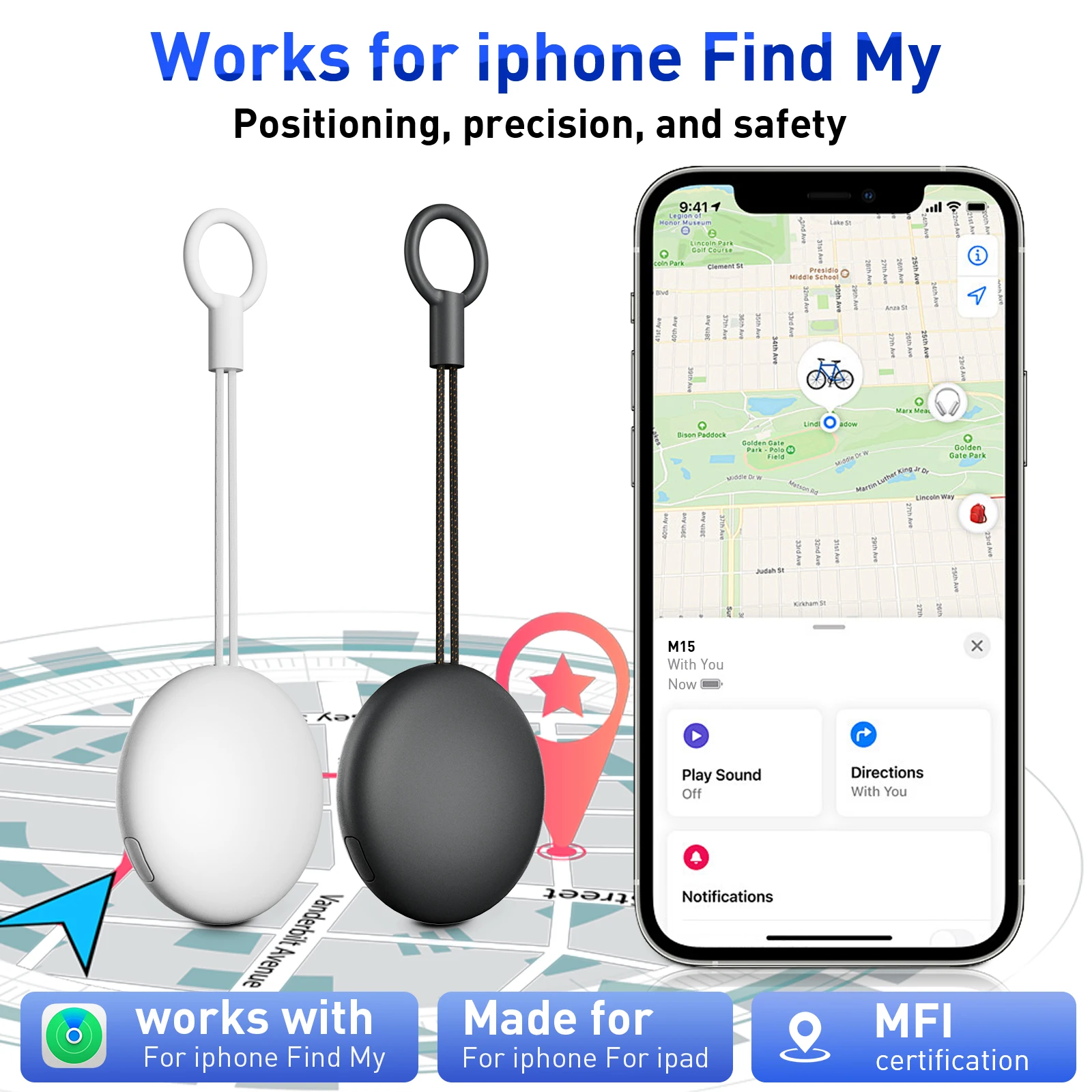2-pack Smart Tag for iOS Find My — Item Tracker with Left-Behind Alerts and Loud Buzzer, for Locating Keys, Wallets, and Luggage
2-pack Smart Tag for iOS Find My — Item Tracker with Left-Behind Alerts and Loud Buzzer, for Locating Keys, Wallets, and Luggage