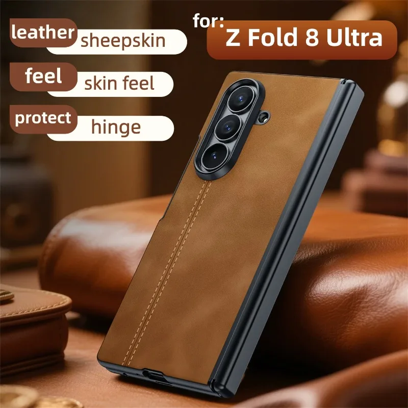 Business Sheepskin Plain Leather Magnetic Hinge Protect Case for For Samsung Galaxy Z Fold 8 Ultra Skin Feel Screen Film Cover
Business Sheepskin Plain Leather Magnetic Hinge Protect Case for For Samsung Galaxy Z Fold 8 Ultra Skin Feel Screen Film Cover