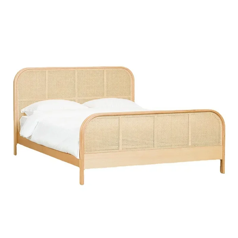 Nordic Solid Wood Rattan Bed Bedroom 1.8 M Double Bed Hotel Simple And Light Luxury Ash Wood Log Bed
Nordic Solid Wood Rattan Bed Bedroom 1.8 M Double Bed Hotel Simple And Light Luxury Ash Wood Log Bed