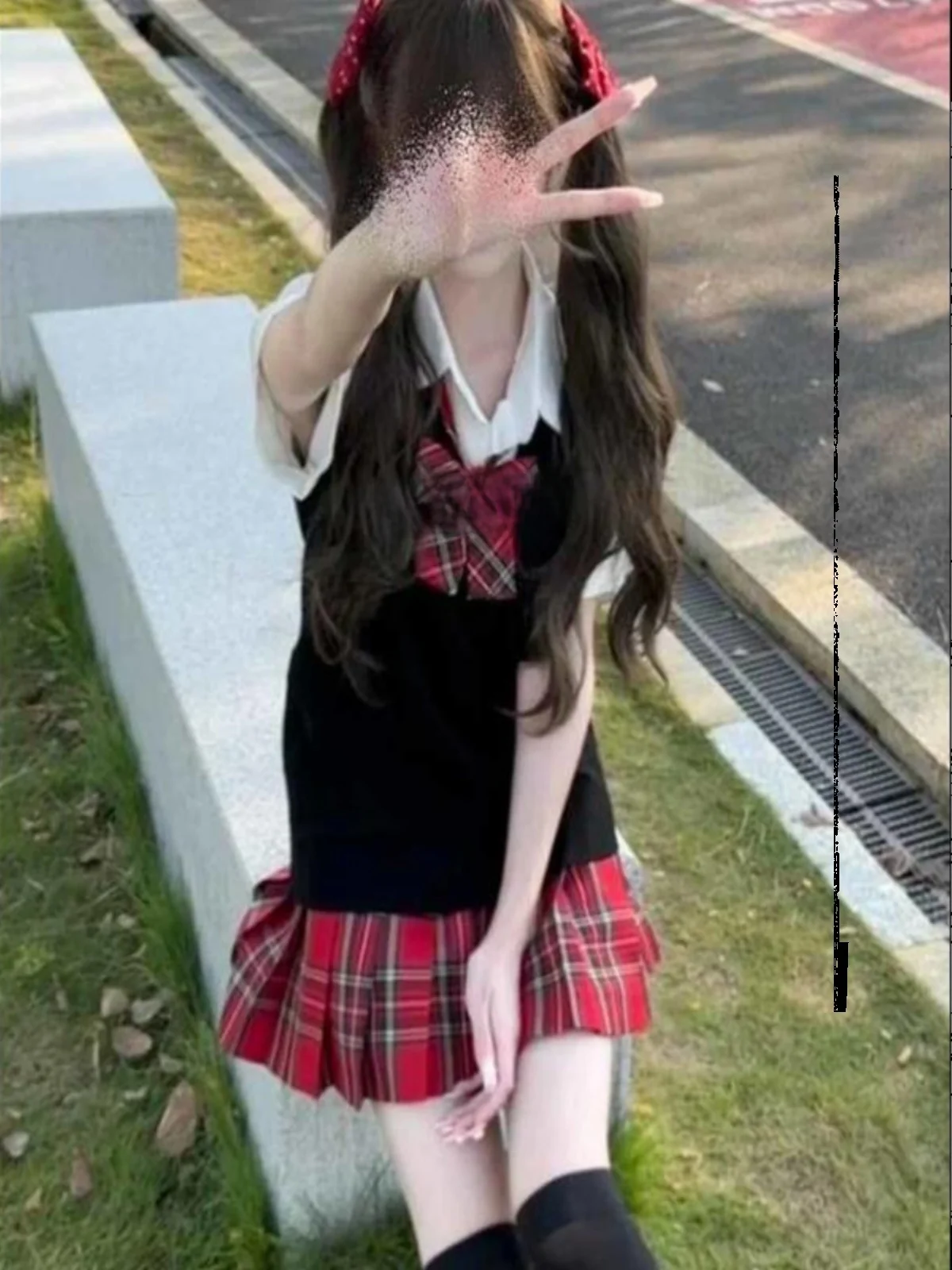 plus Size 200 Pounds Special JK Uniform Vest Top Set Pure Color Fat MM Short Skirt Small Pepper Pattern Autumn Winter Fashion
plus Size 200 Pounds Special JK Uniform Vest Top Set Pure Color Fat MM Short Skirt Small Pepper Pattern Autumn Winter Fashion