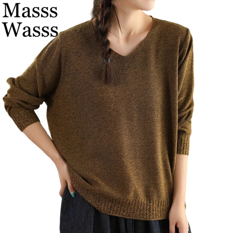 Masss Wasss 2025 Winter Korean Fashion Womens Loose Sweaters Casual Classic Pullover Ladies Luxury V Neck Knitted Warm Jumpers
Masss Wasss 2025 Winter Korean Fashion Womens Loose Sweaters Casual Classic Pullover Ladies Luxury V Neck Knitted Warm Jumpers