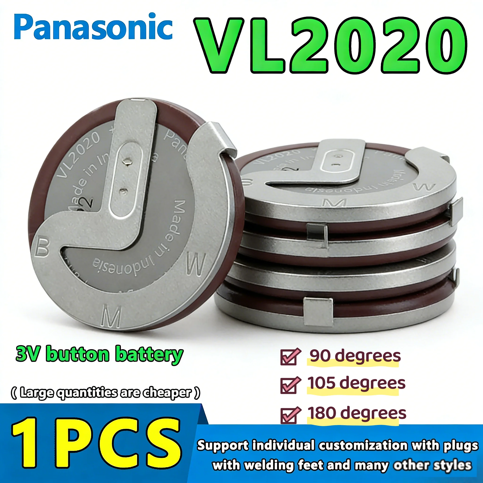 Panasonic Rechargeable Button Lithium Battery ML2020 VL2020 3V Battery For BMW E46 E60 E90 accu FOB F1 Fobs Key 90 Degree
Panasonic Rechargeable Button Lithium Battery ML2020 VL2020 3V Battery For BMW E46 E60 E90 accu FOB F1 Fobs Key 90 Degree