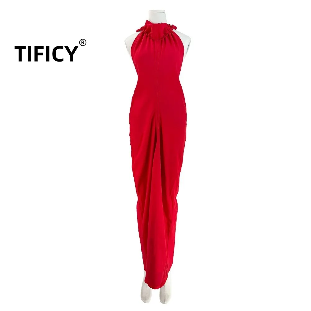 High Street Cotton Party Dress Y2k Women's New High-end Pleated Collar Solid Color Sexy Backless Hanging Neck Dress Long Dress
High Street Cotton Party Dress Y2k Women's New High-end Pleated Collar Solid Color Sexy Backless Hanging Neck Dress Long Dress