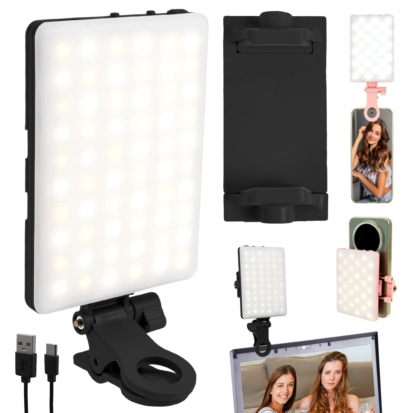 Карманный светодиодный светильник для селфи, заполняющий светильник для телефона для селфи, IPhone, IPad, мобильного телефона, зажим для ноутбука, вспышка, заполняющая лампа для видеосъемки
Карманный светодиодный светильник для селфи, заполняющий светильник для телефона для селфи, IPhone, IPad, мобильного телефона, зажим для ноутбука, вспышка, заполняющая лампа для видеосъемки