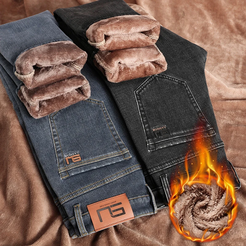 Classic Vintage Original Men's Winter Jeans Fleece Thick Warm Cotton Stretch Quality Clothing Fit Straight Nostalgic Denim Pants
Classic Vintage Original Men's Winter Jeans Fleece Thick Warm Cotton Stretch Quality Clothing Fit Straight Nostalgic Denim Pants