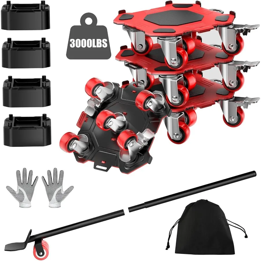 Furniture Dolly Movers 4-Pack 3000lbs - Heavy Duty Interlocking Furniture Sliders with No Scratch Design Safe for Hardwood Floo
Furniture Dolly Movers 4-Pack 3000lbs - Heavy Duty Interlocking Furniture Sliders with No Scratch Design Safe for Hardwood Floo