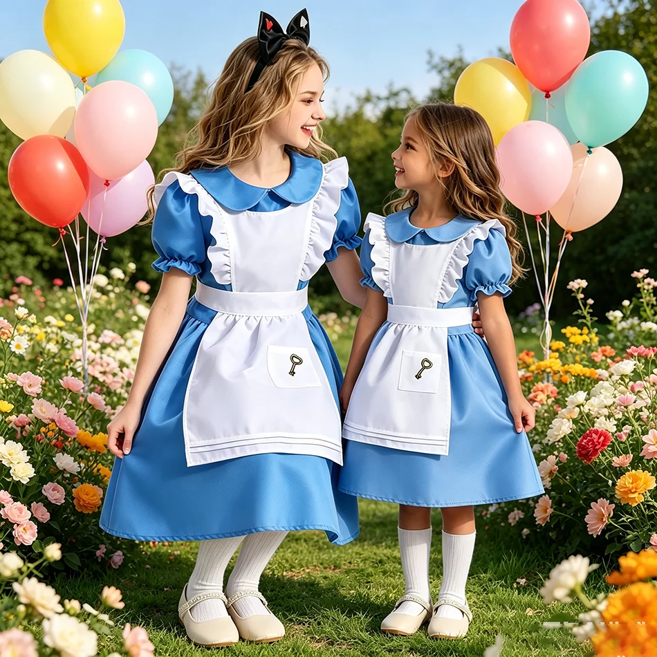 Children Girls Blue Alice Wonderland Dress kids Lolita Maid Role Play Costume Anime Games Carnival Halloween Party Costumes PS66
Children Girls Blue Alice Wonderland Dress kids Lolita Maid Role Play Costume Anime Games Carnival Halloween Party Costumes PS66