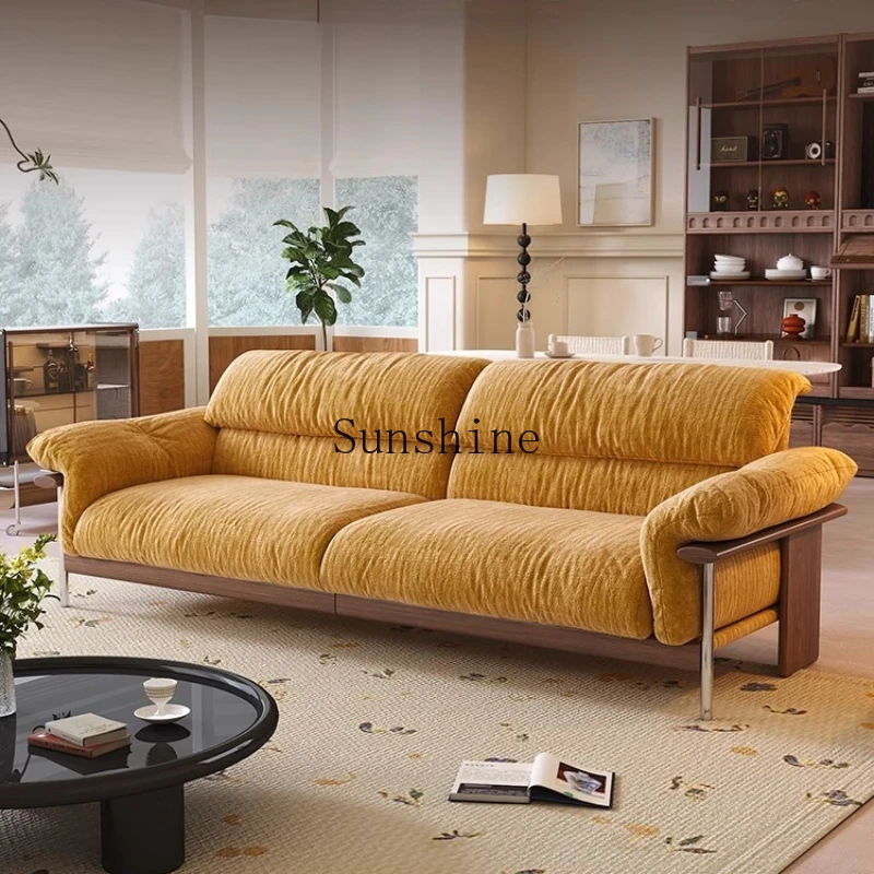 Black walnut solid wood living room antique straight row chenille removable and washable fabric sofa
Black walnut solid wood living room antique straight row chenille removable and washable fabric sofa
