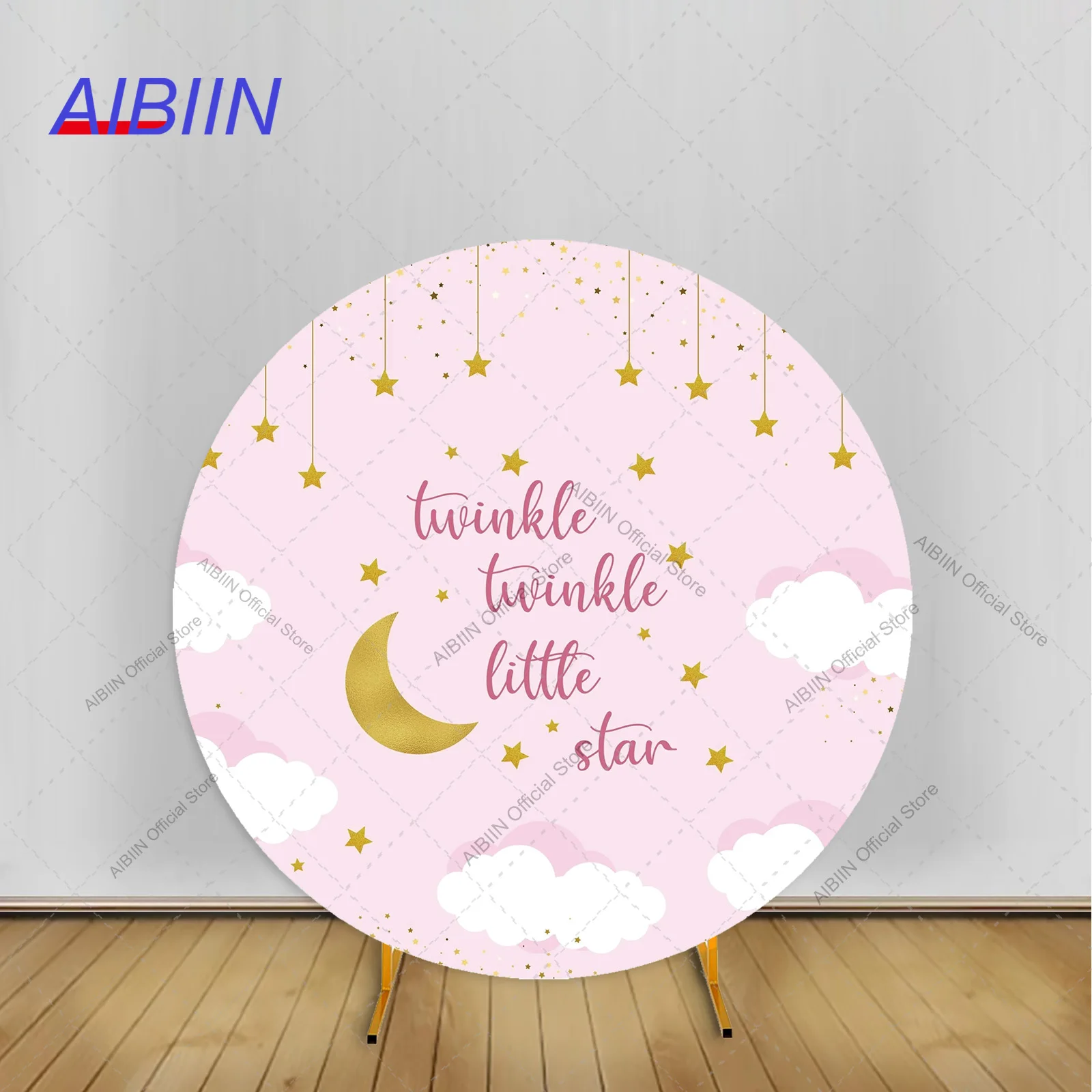 Twinkle Twinkle Little Star Birthday Round Backdrop Cover Pink Sky White Cloud Star Girl Baby Shower Party Decor Background
Twinkle Twinkle Little Star Birthday Round Backdrop Cover Pink Sky White Cloud Star Girl Baby Shower Party Decor Background
