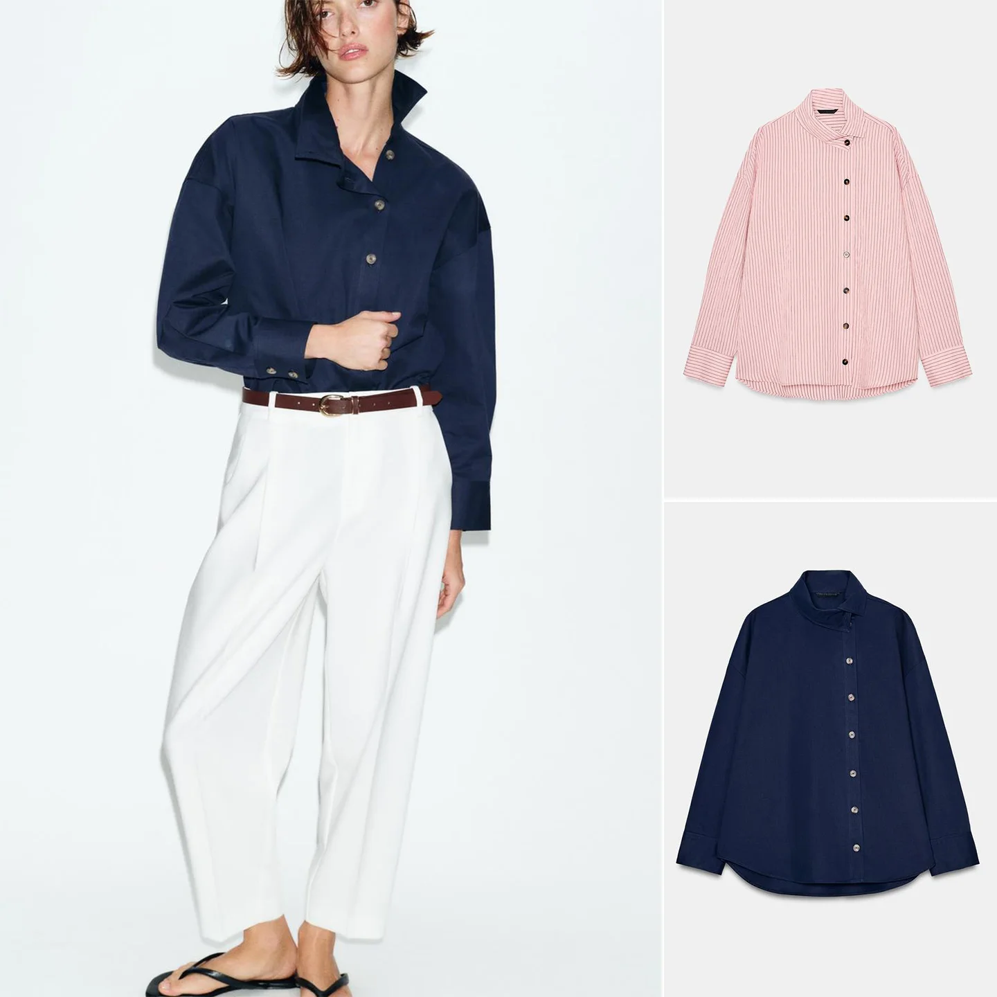 Summer New Women's Long Sleeve High Collar Double Button Casual Striped Shirt Loose Fit Polyester Breathable Regular Length
Summer New Women's Long Sleeve High Collar Double Button Casual Striped Shirt Loose Fit Polyester Breathable Regular Length