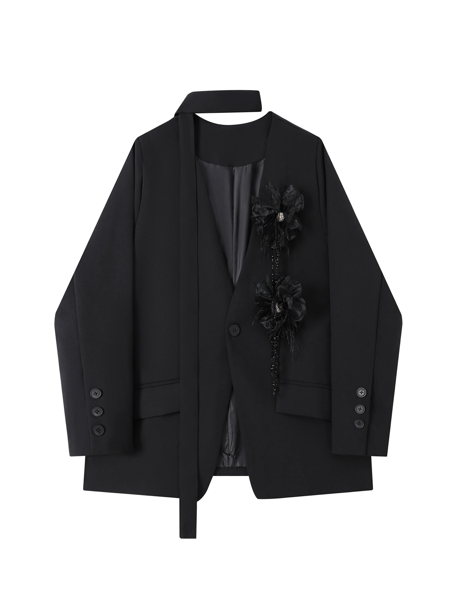 Women's Black Gothic Blazer Jacket Y2k Harajuku 2000s Vintage Long Sleeve Single Breasted 3D Floral Suit Coat Oversize Outerwear
Women's Black Gothic Blazer Jacket Y2k Harajuku 2000s Vintage Long Sleeve Single Breasted 3D Floral Suit Coat Oversize Outerwear