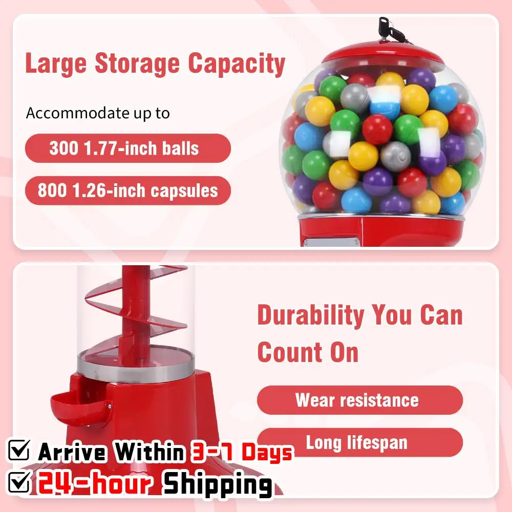 Operated Capsule Toys with Stand Big Spiral Gumball Bank Large Capacity Spiral Vending Machine for Shopping Mall Decoration
Operated Capsule Toys with Stand Big Spiral Gumball Bank Large Capacity Spiral Vending Machine for Shopping Mall Decoration