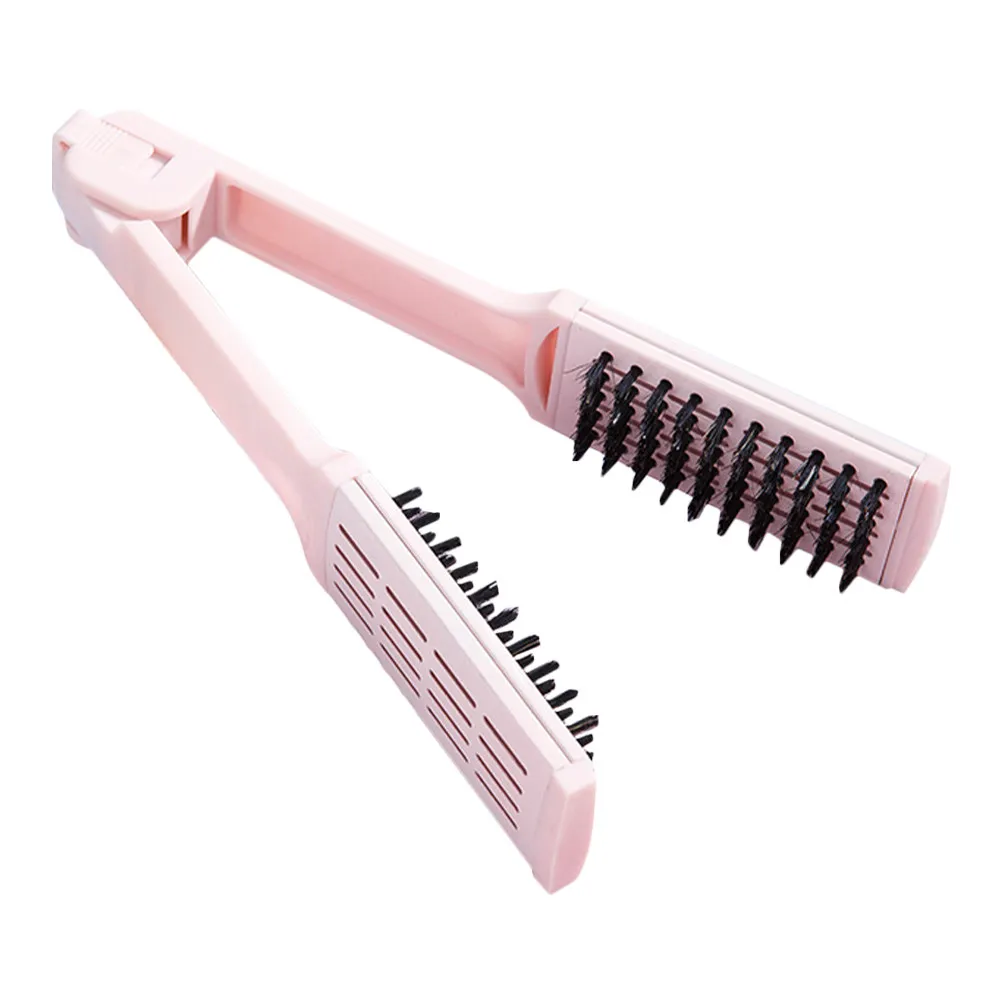 V Shaped Hair Straightening Comb for Women Dual Use Straighten Curl Styling Tool Portable Travel Friendly Compact Brush Pink
V Shaped Hair Straightening Comb for Women Dual Use Straighten Curl Styling Tool Portable Travel Friendly Compact Brush Pink
