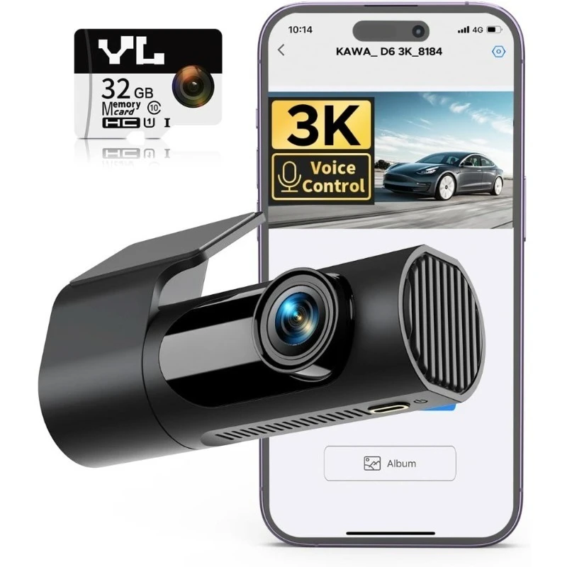 3K Dash Cam Front with 32GB SD Card Voice Control WiFi 24H Parking Mode G-Sensor Night Vision Loop Recording App for Car
3K Dash Cam Front with 32GB SD Card Voice Control WiFi 24H Parking Mode G-Sensor Night Vision Loop Recording App for Car