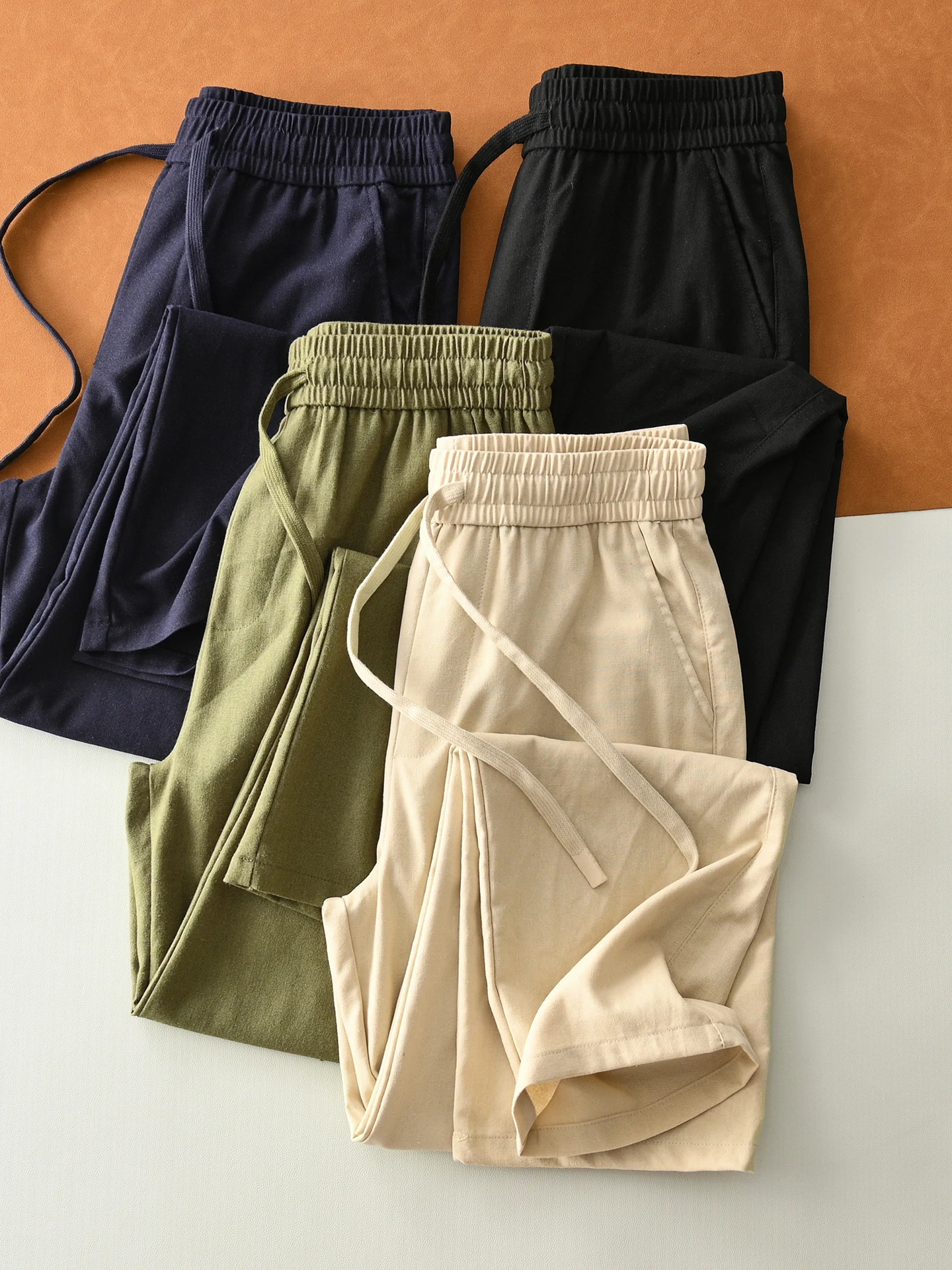 Breathable Cotton Linen Pants Loose Straight Leg Elastic Waist Sweat Absorbent Summer Casual Trousers Fashionable Urban Style
Breathable Cotton Linen Pants Loose Straight Leg Elastic Waist Sweat Absorbent Summer Casual Trousers Fashionable Urban Style