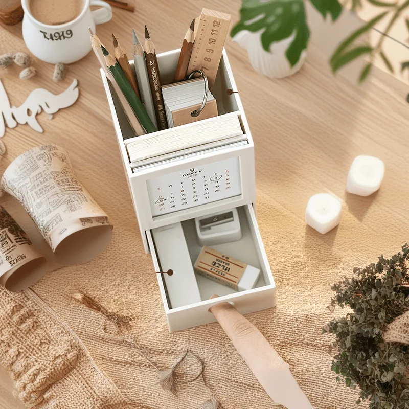 2026 Desk Calendar, Pen Holder Storage Box Desktop Calendar Ornament
2026 Desk Calendar, Pen Holder Storage Box Desktop Calendar Ornament
