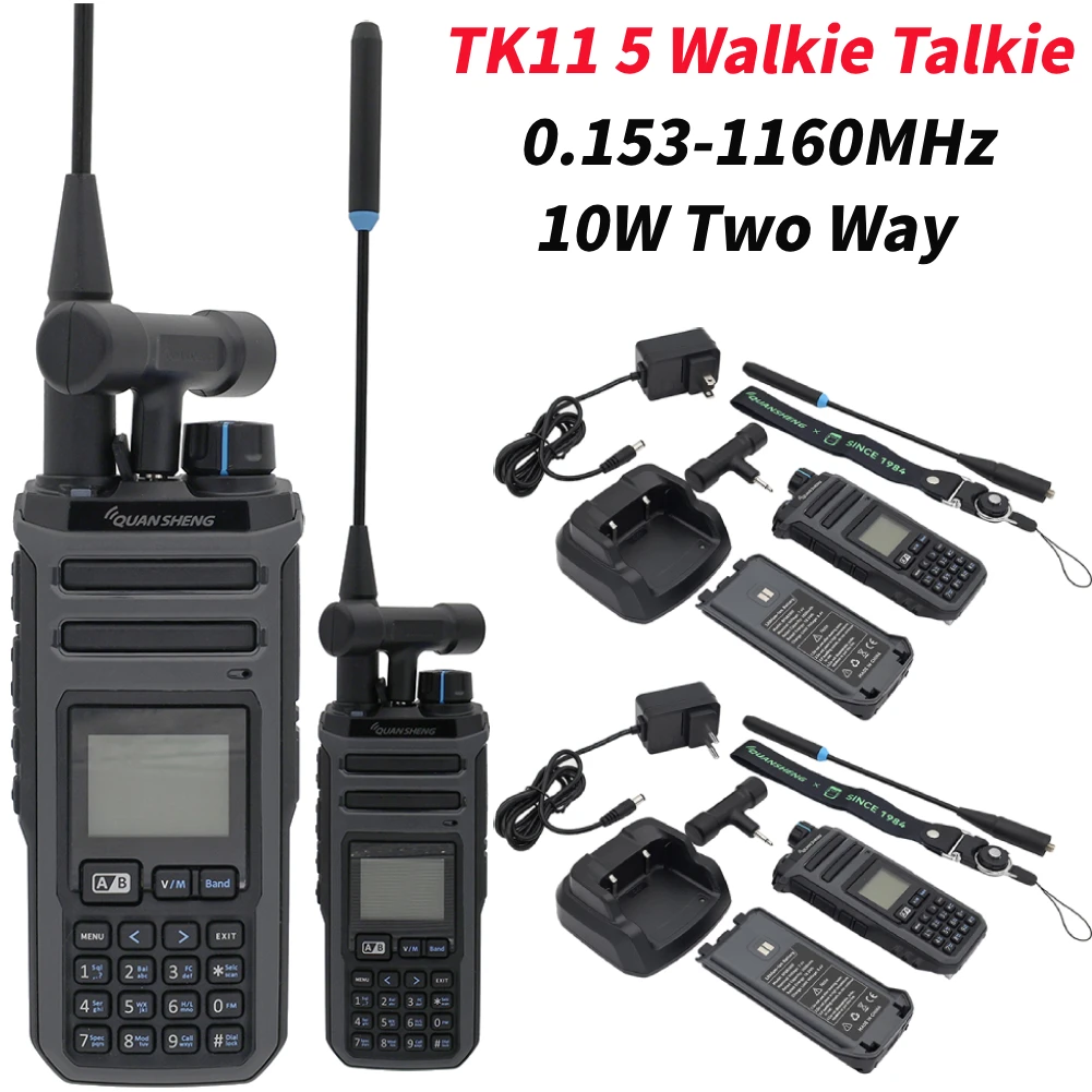 TK11 5 Walkie Talkie Long Range 10W Two Way Radio 0.153-1160MHz Shortwave Multi Band Spectrum Analyzer Ham Radio for Hiking
TK11 5 Walkie Talkie Long Range 10W Two Way Radio 0.153-1160MHz Shortwave Multi Band Spectrum Analyzer Ham Radio for Hiking