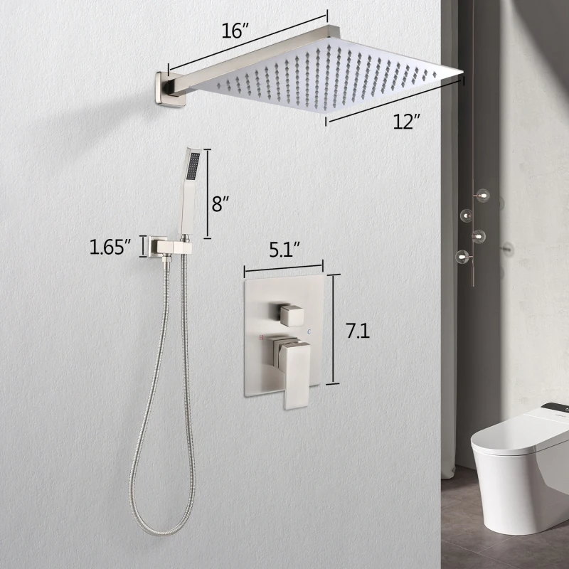 12" Rain Shower Head Systems Wall Mounted Shower On-Site
12" Rain Shower Head Systems Wall Mounted Shower On-Site