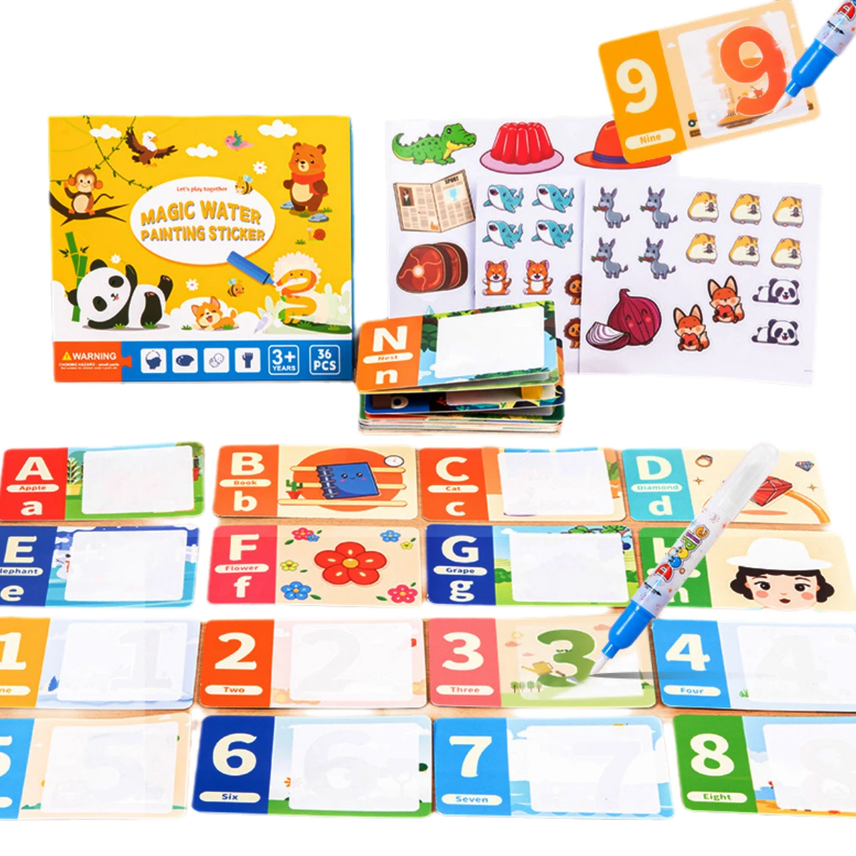 Montessori Reusable Sticker Puzzles Game Book for Kids Sensory Early Education Toy with Coloring And Water Painting Features
Montessori Reusable Sticker Puzzles Game Book for Kids Sensory Early Education Toy with Coloring And Water Painting Features