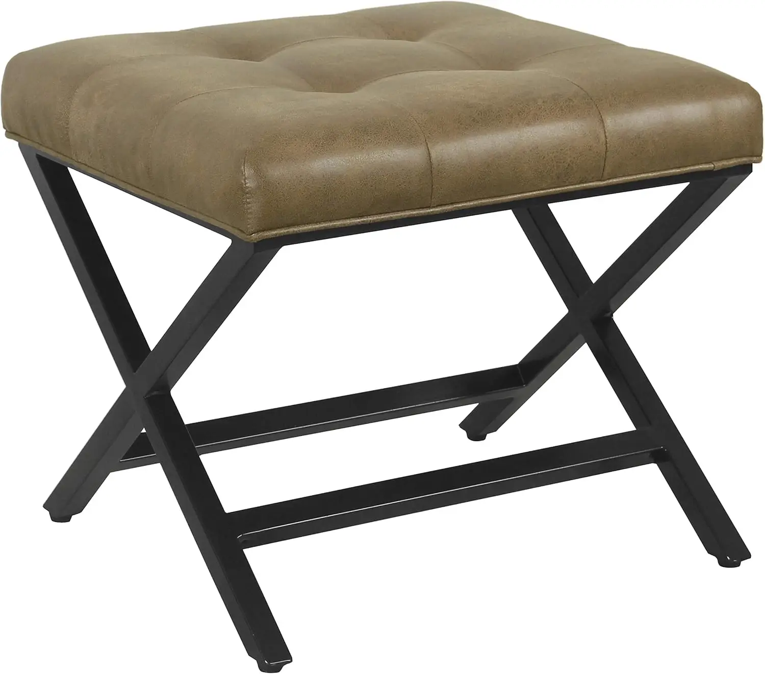Home Decor | Modern Tufted Faux Leather Square Ottoman With Metal X Base | Ottoman For Living Room & Bedroom | Decorative Home
Home Decor | Modern Tufted Faux Leather Square Ottoman With Metal X Base | Ottoman For Living Room & Bedroom | Decorative Home