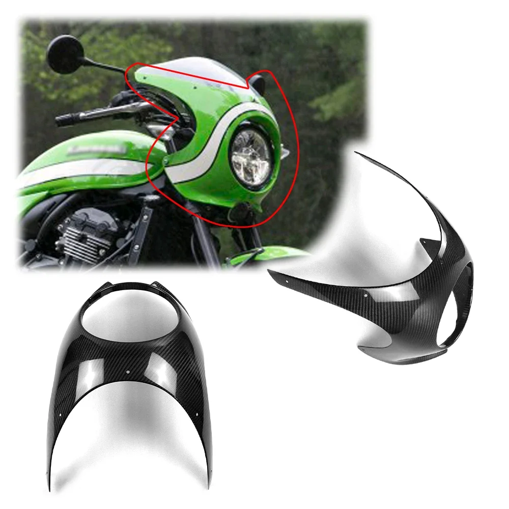 Motorcycle 3K Carbon Fiber Headlight Cowl Headlamp Cover Large Lampshade Fairing for Kawasaki Z900RS 2018-2020
Motorcycle 3K Carbon Fiber Headlight Cowl Headlamp Cover Large Lampshade Fairing for Kawasaki Z900RS 2018-2020