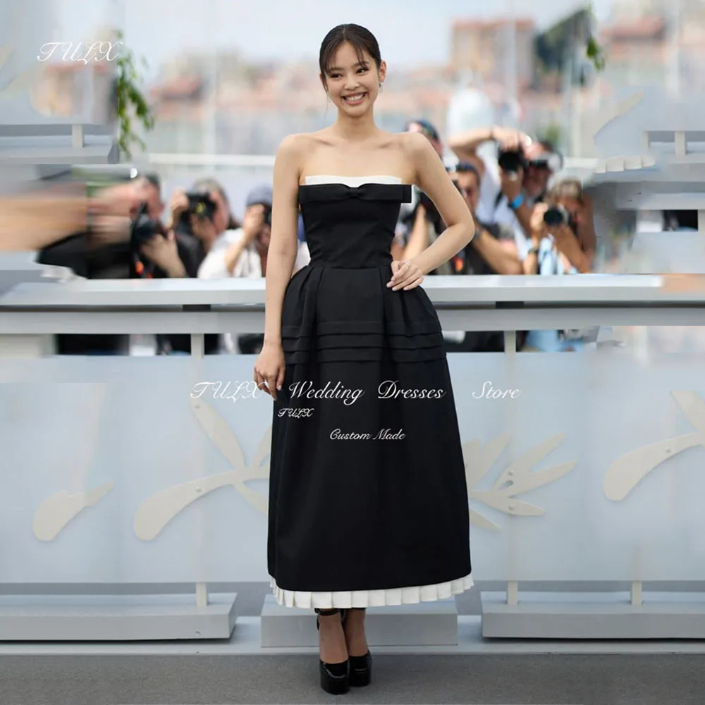 TULX Elegant Bow Strapless Korea Evening Dress Women Black Wedding Photo Shoot Dress Ankle Length Celebrity Dresses Customized 
TULX Elegant Bow Strapless Korea Evening Dress Women Black Wedding Photo Shoot Dress Ankle Length Celebrity Dresses Customized