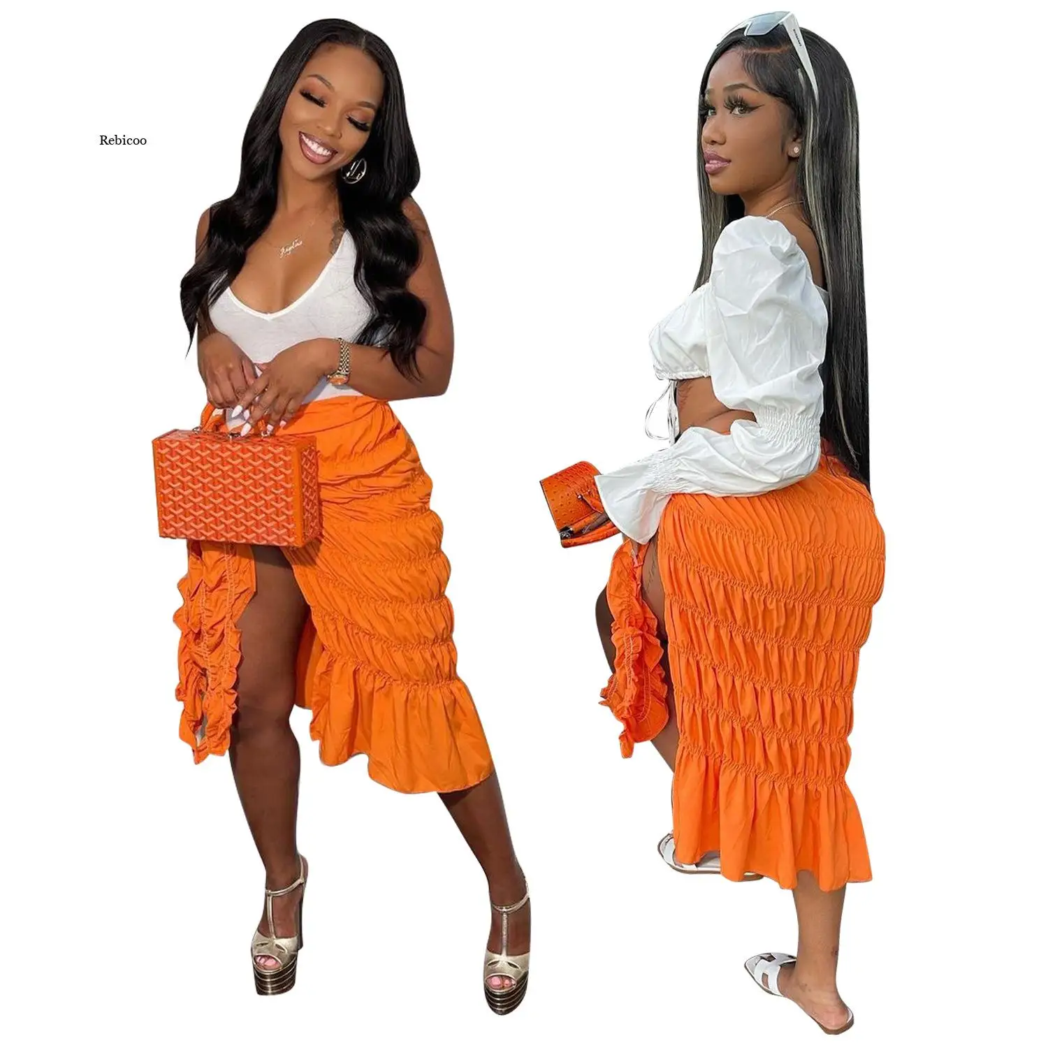 Fashion Elastic Pleats Skirt for Women Sexy Split Bow Tie Irregular Skirt 2022 Summer Casual Solid Female Club Outfit
Fashion Elastic Pleats Skirt for Women Sexy Split Bow Tie Irregular Skirt 2022 Summer Casual Solid Female Club Outfit