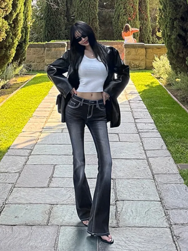 Slim Fit Bell Bottom Denim Jeans Korean Style High Waist Long Pants White Washed Bright Stitching Hip Enhancing Summer Jeans
Slim Fit Bell Bottom Denim Jeans Korean Style High Waist Long Pants White Washed Bright Stitching Hip Enhancing Summer Jeans