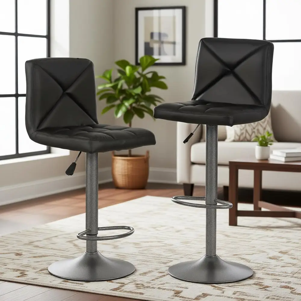 Set of 2 PU Leather Swivel Bar Stools, Adjustable Counter Height Chairs for Kitchen and Dining Rooms
Set of 2 PU Leather Swivel Bar Stools, Adjustable Counter Height Chairs for Kitchen and Dining Rooms