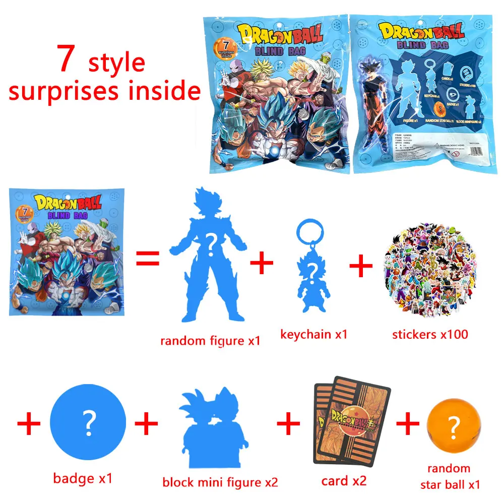 7style Anime Dragon Ball Figures Big Mystery Box Toy Goku Random Keychain Badge Blind Box Wholesale Dolls Pendant for Kid Gifts
7style Anime Dragon Ball Figures Big Mystery Box Toy Goku Random Keychain Badge Blind Box Wholesale Dolls Pendant for Kid Gifts