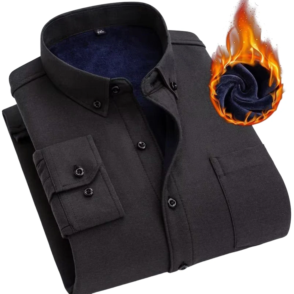 Man Clothes Shirt Daily Holiday Dress Shirt Lined Shirt Business Dress Men Long Sleeve Solid Color Thermal Fleece
Man Clothes Shirt Daily Holiday Dress Shirt Lined Shirt Business Dress Men Long Sleeve Solid Color Thermal Fleece