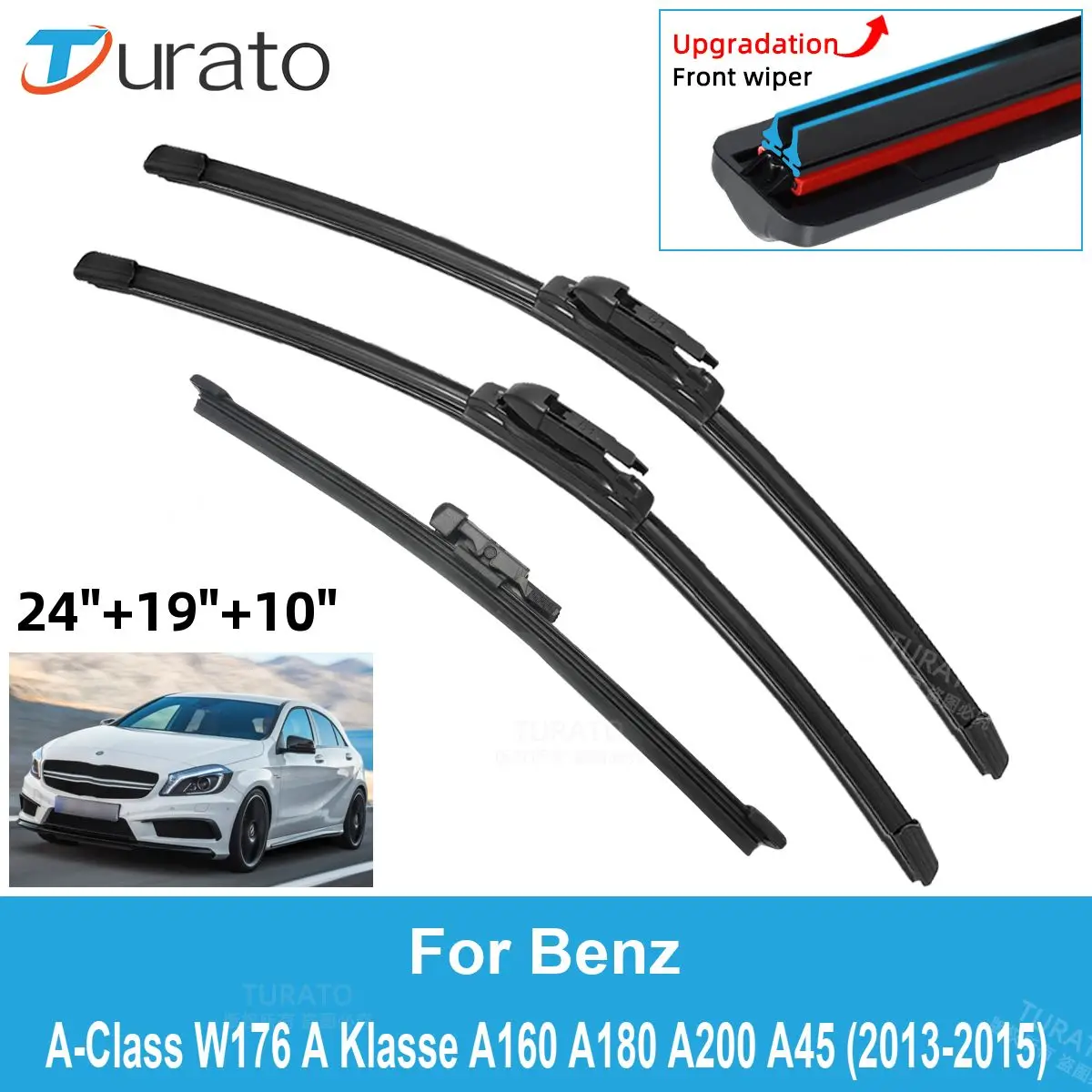 3PCS Car Wiper Blades for 2013-2015 Benz A-Class W176 A Klasse A160 A180 A200 A45 Rear Double Rubber Car Accessories 2014 2015
3PCS Car Wiper Blades for 2013-2015 Benz A-Class W176 A Klasse A160 A180 A200 A45 Rear Double Rubber Car Accessories 2014 2015