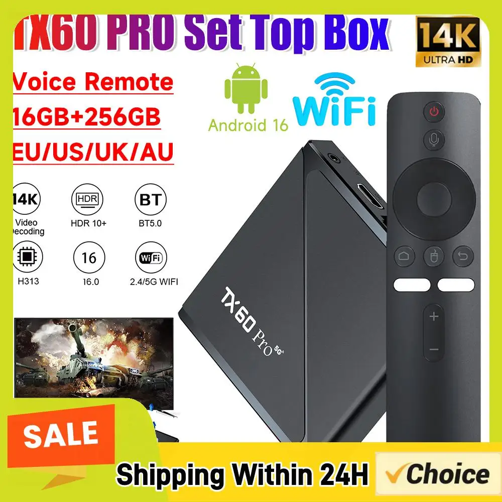 Smart TV Box TX60 PRO Android 10 TV Box 16GB 256GB Media Player 14K 2.4G/5G Dual WiFi Set Top Box Android Box
Smart TV Box TX60 PRO Android 10 TV Box 16GB 256GB Media Player 14K 2.4G/5G Dual WiFi Set Top Box Android Box