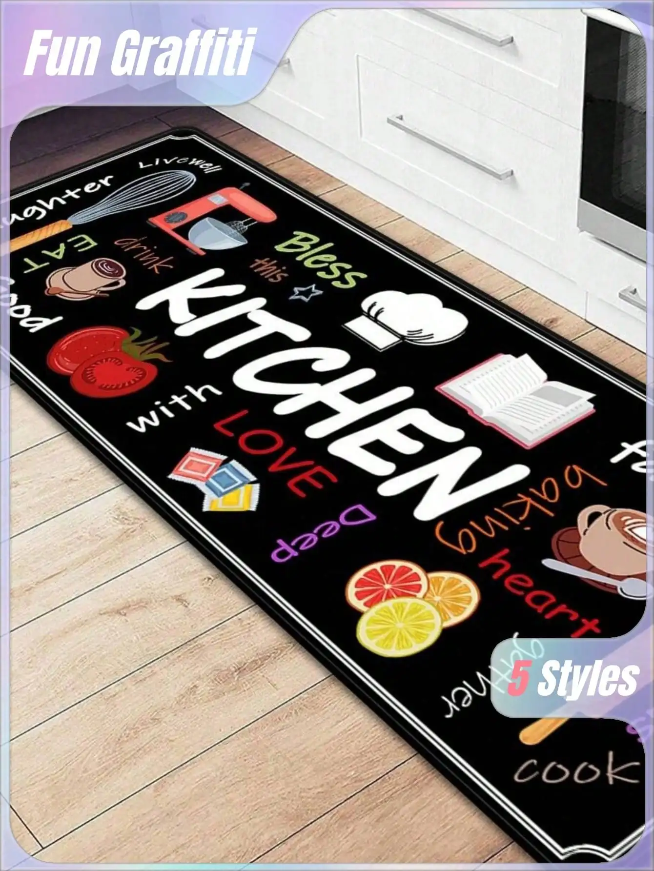 1pc Fun Graffiti Kitchen Standing Mat - Soft, Absorbent, Anti-Slip & Stain-Resistant Rug for Kitchen, Bathroom, Entryway
1pc Fun Graffiti Kitchen Standing Mat - Soft, Absorbent, Anti-Slip & Stain-Resistant Rug for Kitchen, Bathroom, Entryway