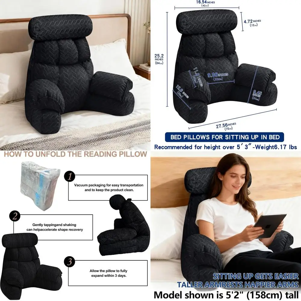 Подушка для кровати с 9,4-дюймовыми подлокотниками для комфортного сидения, чтения, просмотра телевизора, игр и отдыха
Подушка для кровати с 9,4-дюймовыми подлокотниками для комфортного сидения, чтения, просмотра телевизора, игр и отдыха