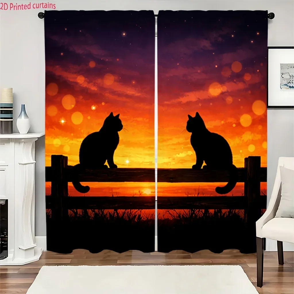 Adorable cat silhouette at sunset Print Drapes Room Darkening Window Curtains Home Decor,Rod Pocket Blackout Curtains Bedroom
Adorable cat silhouette at sunset Print Drapes Room Darkening Window Curtains Home Decor,Rod Pocket Blackout Curtains Bedroom