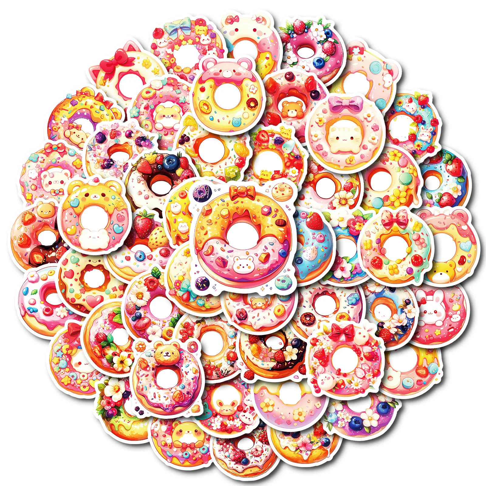 50pcs Pink Hand Painted Graffiti Best Selling Cute Donut Series Decorative Stickers
50pcs Pink Hand Painted Graffiti Best Selling Cute Donut Series Decorative Stickers