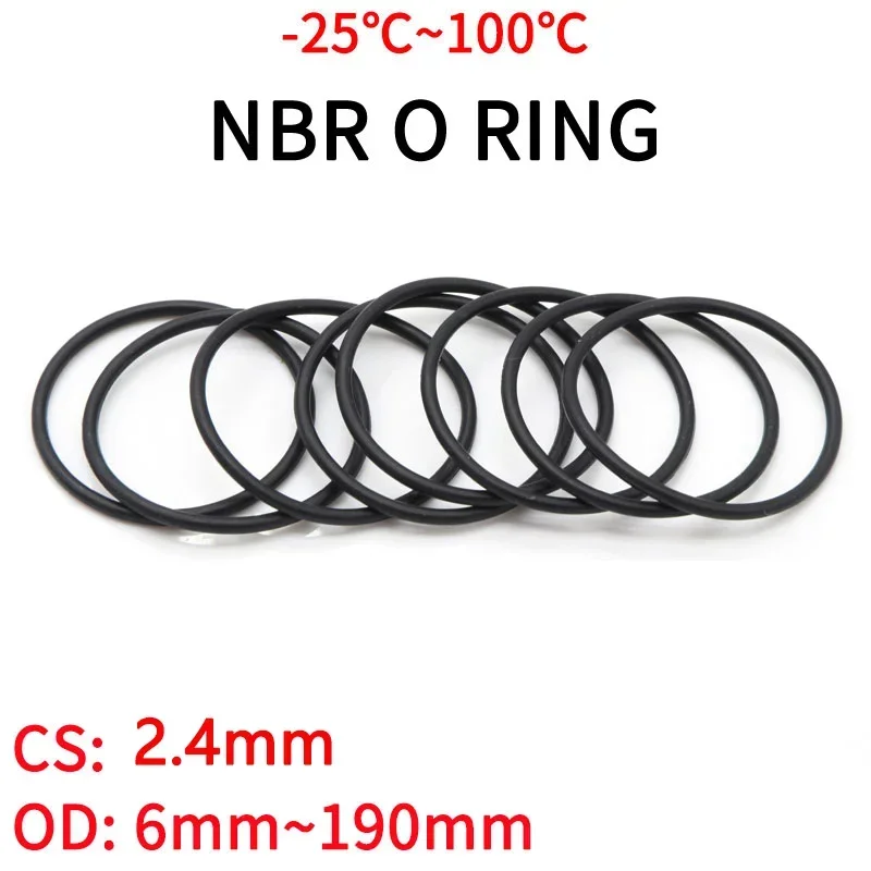 10pcs NBR O Ring Seal Gasket Thickness CS 2.4mm OD 6~190mm Nitrile Butadiene Rubber Spacer Oil Resistance Washer Round Shape
10pcs NBR O Ring Seal Gasket Thickness CS 2.4mm OD 6~190mm Nitrile Butadiene Rubber Spacer Oil Resistance Washer Round Shape