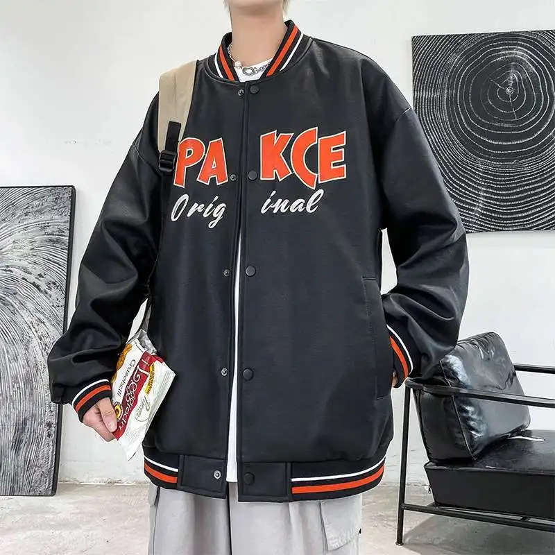 Men's Leather Jaet Trendy Autumn Winter Long Sve Embroidered Patch ket Stand Collar Loose Fit Youthful Faion
Men's Leather Jaet Trendy Autumn Winter Long Sve Embroidered Patch ket Stand Collar Loose Fit Youthful Faion