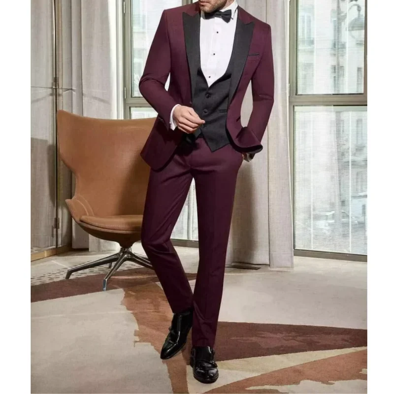 3-piece Dark lapel Fashion suit Slim-fit Business men's suit groom dress suit vest pants suit
3-piece Dark lapel Fashion suit Slim-fit Business men's suit groom dress suit vest pants suit