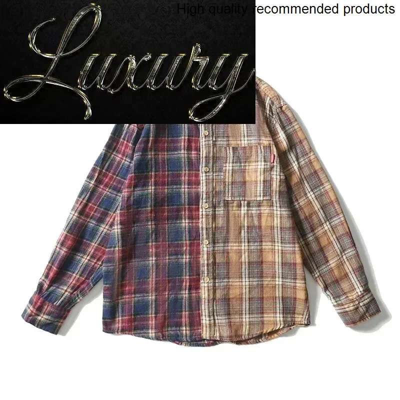 Sleeve Men Loose Casual Long Plaid Splice Harajuku Streetwear Cityboy Fashion Shirts Women Blouses Unisex Campus Couple Shirt
Sleeve Men Loose Casual Long Plaid Splice Harajuku Streetwear Cityboy Fashion Shirts Women Blouses Unisex Campus Couple Shirt